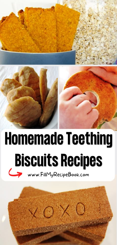 DIY Homemade Teething Biscuits Recipes. Healthy baby rusks or crackers. Infant Cookie Recipe, Teether Biscuit Recipe, Rice Rusks Homemade, Baby Rusks Recipe, Diy Baby Teething Biscuits, Teething Biscuit Recipe, Teething Rusk Recipe, Homemade Teething Biscuits 6 Months, Blw Biscuits