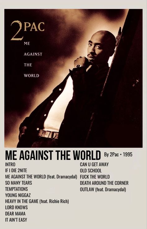 minimal polaroid album poster for me against the world by 2pac Music Album Covers Tupac, 2pac Music Poster, Tupac Music Poster, 2pac Aesthetic Poster, Tupac Shakur Album Cover, Tupac Album Poster, Me Against The World Wallpaper, 2pac Album Covers, Against The World