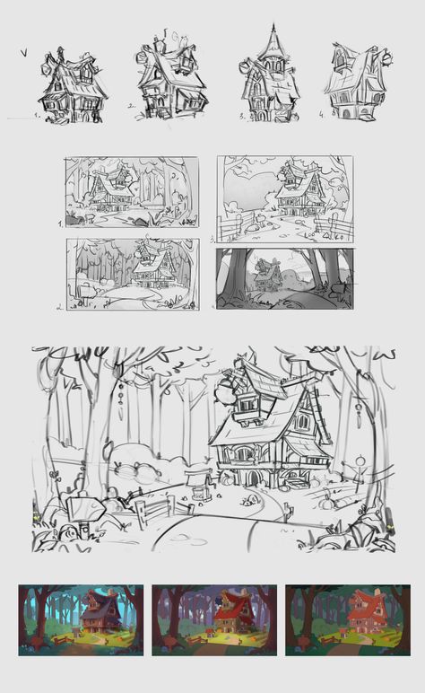 ArtStation - Witch House Story Books Illustrations, Concept Art Tutorial, Bg Design, Book Illustration Art, Background Drawing, Witch House, Game Concept Art, Artist Portfolio, Cartoon Background