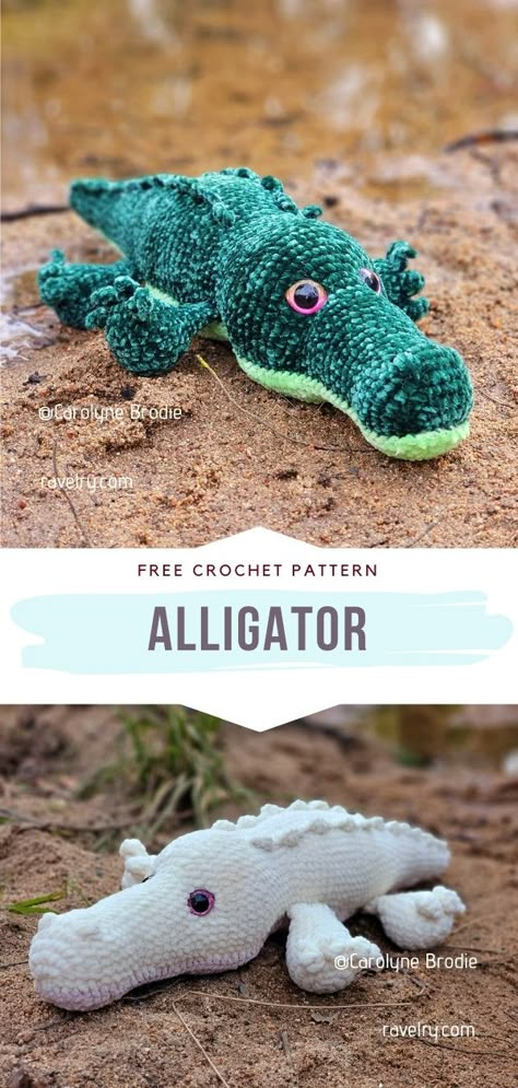 Crochet Alligator, Diy Crochet Amigurumi, Stuff To Crochet, Awesome Crochet, Crocheted Animals, Moms Crafts, Crocheting Patterns, Amigurumi Elephant, Yarn Craft