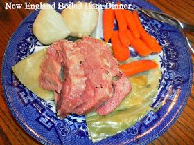 New England Dinner Recipe, Boiled Ham Dinner, Ham Boiled Dinner, Desserts On A Budget, New England Boiled Dinner, Cooking Pork Ribs, Ham And Cabbage, Budget Desserts, Boiled Ham