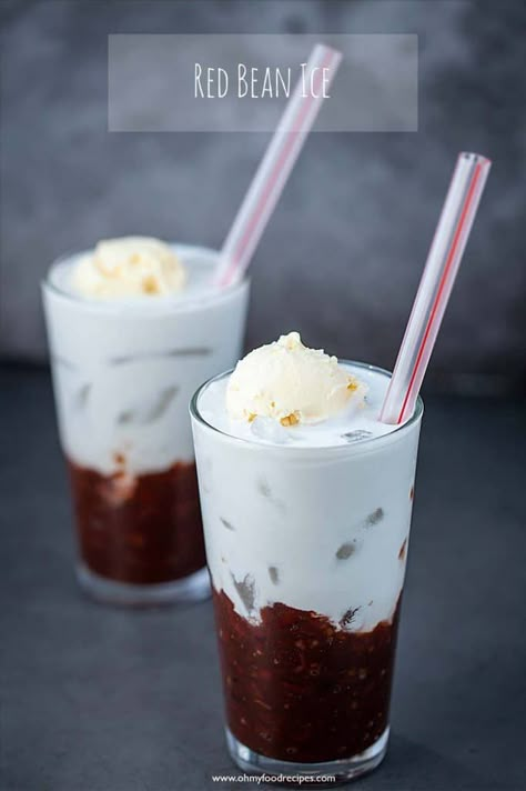 Red Bean Smoothie, Asian Red Bean Recipes, Sweet Red Bean Recipes, Chinese Drink Recipes, Red Bean Ice Cream, Red Bean Recipe, Japanese Drinks Recipe, Red Bean Ice Cream Recipe, Red Bean Recipes