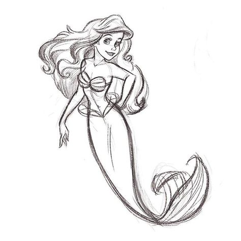 Ariel sketch. #disney #littlemermaid #ariel #princessariel #underthesea #sketch Ariel Sketch, Sketch Disney, Ariel Drawing, Princess Sketches, Disney Doodles, Cartoon Drawings Of Animals, Disney Paintings, Ariel Mermaid, Mermaid Drawings