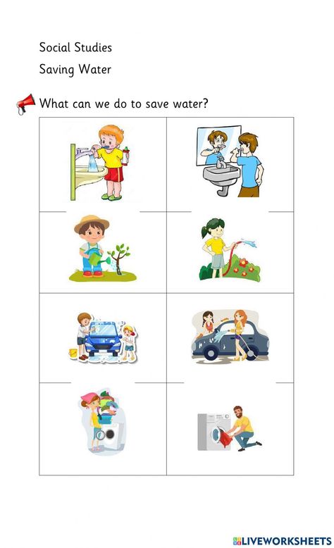 How To Conserve Water, Uses Of Water Worksheet For Kids, Save Water Activities For Kids, English Kindergarten, Grade 1 Worksheets, Sources Of Water, Environment Activities, Protect Environment, Fun Phonics Activities