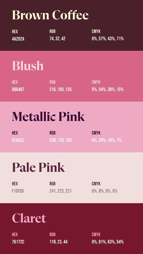 Colors:
4A202A
D86487
EEAAC3
F1DFDD
76172C Carrd Co Color Palette, Color Pallet Design, What Is My Color Palette, Aphrodite Color Palette, Colors That Go With Pink, Coquette Color Palette, Y2k Color Palette, Hot Pink Color Palette, Cute Color Palettes