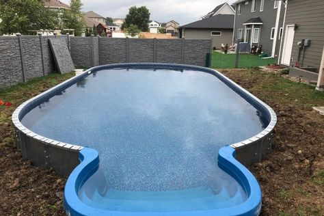 Stealth Pool, Lazy Pool, Above Ground Pool Inground, Semi Inground Pool, Luxury Pools Backyard, Dreamy Backyard, Play Area Ideas, Oval Pool, Semi Inground Pools