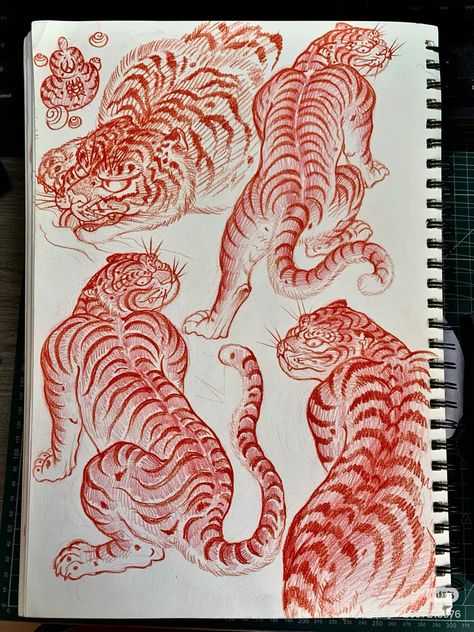 Japanese Tiger Art, Tiger Paintings, Japanese Tiger Tattoo, Tiger Sketch, Tiger Tattoo Sleeve, Big Cat Tattoo, Traditional Japanese Tattoo Designs, Japanese Tiger, Tiger Tattoo Design