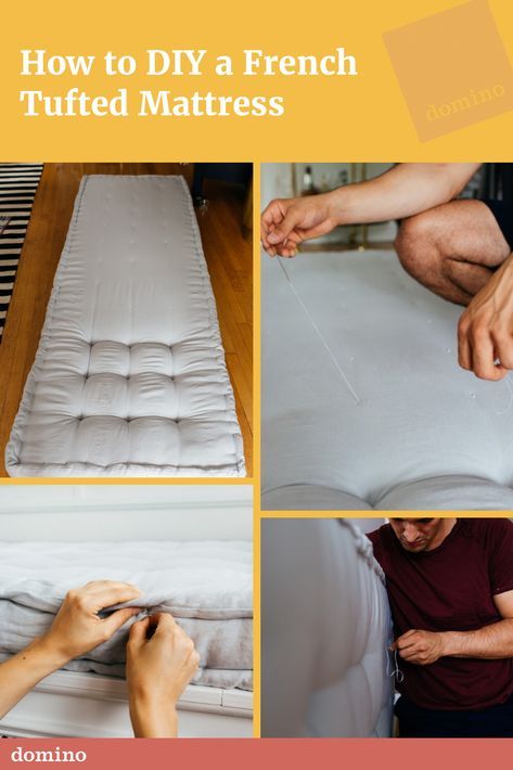 Diy Mattress Pad, Diy French Mattress, French Tufted Mattress, Floor Cushions Diy, Room Panelling, Tufted Mattress, French Mattress Cushion, Diy Mattress, Diy Headboard Ideas