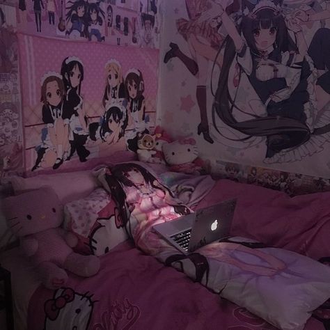 Kawaii Room Ideas, Dark Kawaii, Kawaii Bedroom, Otaku Room, 밈 유머, Anime Room, Room Goals, Cute Room Ideas, Mia 3