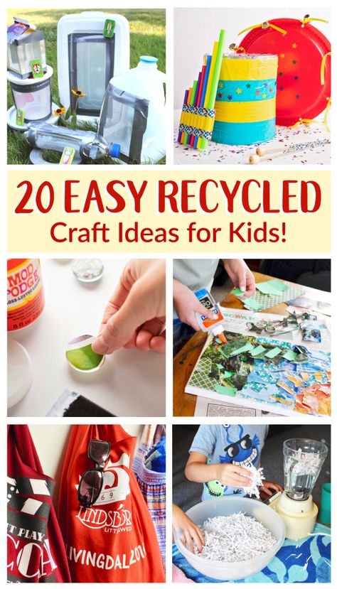 Recycled Crafts For Kids, Recycled Crafts Kids Projects, Easy Recycled Crafts, Recycled Material Art, Upcycle Kids, Chalkboard Projects, Recycling For Kids, Diy Recycled Projects, Recycled Crafts Kids