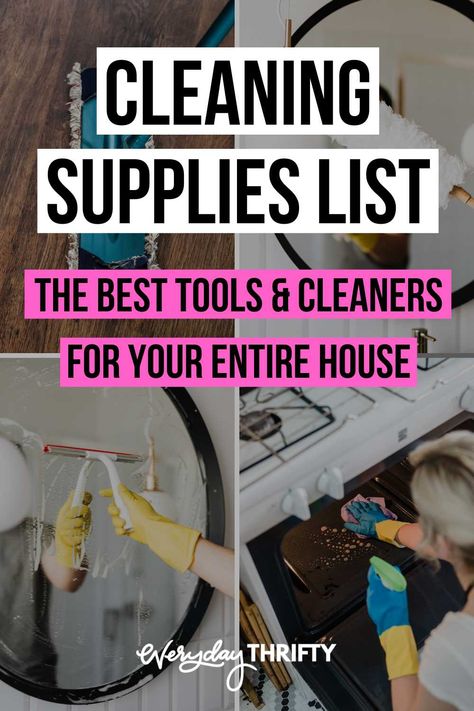 New Home Deep Cleaning, Best Cleaning Supplies Home, Deep Cleaning Supplies List, Deep Cleaning House Supplies, Deep Cleaning House Products, Household Cleaning Products List, Move In Cleaning Supplies, Cleaning Must Haves Products, New House Cleaning Supply Checklist