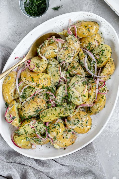 Dill Pickle Potato Salad Potato Salad Pickles, Dill Pickle Potato Salad, Pickle Potato Salad, Potato Salad Dill, Painted Ceilings, Dill Potatoes, Potato Salad Healthy, Fruit Salad Recipes, Appetizer Salads