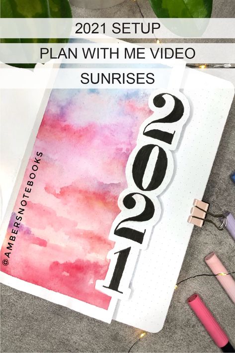 Bujo Year Cover Page, 2023 Bujo Setup, Easy Bujo Themes, Year Journal Cover, Sunset Bullet Journal, Bujo Front Page, 2023 Bujo Cover, Bujo 2024 Cover Page, Bullet Journal 2024 Cover