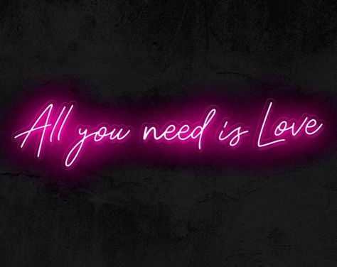 Neon Rouge, All Need Is Love, Neon Signs Quotes, Pink Neon Sign, Neon Quotes, Neon Words, Love Neon Sign, Wedding Neon Sign, Small Intimate Wedding