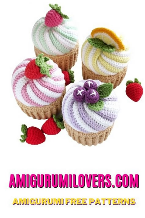 Cupcake Amigurumi Free Crochet Pattern - Amigurumilovers.com Crochet Plush Pattern Free, Sunflower Granny Square Pattern, Plush Pattern Free, Crochet Tea Cup, Cupcake Crochet, Basic Granny Square, Half Double Crochet Decrease, Sunflower Granny Square, Crochet Pincushion