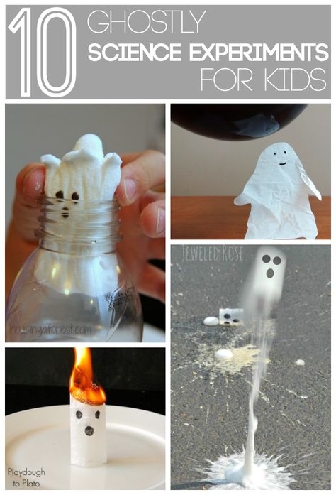 Ghostly Science Experiments for Kids | LOVE THESE... so perfect for halloween parties and playdates Science Experiments For Kids, Halloween Science, Experiments For Kids, Halloween Games For Kids, Kid Experiments, Halloween Preschool, Preschool Science, Snacks Für Party, Thanksgiving Activities