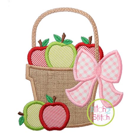 Apple Basket, Designs By Juju, Apple Baskets, Quilt Sewing Patterns, Applique Pattern, Machine Applique, Applique Patterns, Embroidery Fonts, Flower Applique