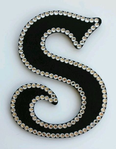 Letter s The Letter S, Wooden Letters, Letter S, Beads, Wood, Silver, Black