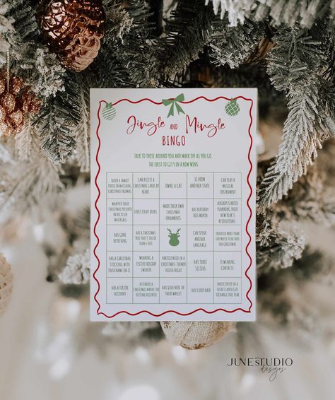 Hosting Era, Party Color Palette, Winter Bingo, Find The Guest Game, Bingo Christmas, Jingle And Mingle, Find The Guest Bingo, Guest Bingo, Christmas Bingo Cards