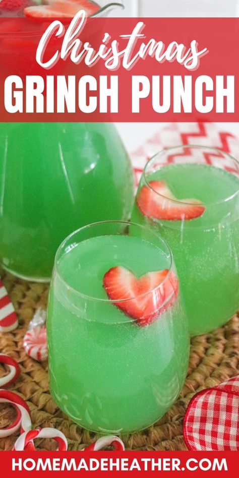 Christmas Grinch Punch Recipe Grinch Drink Recipe, Grinch Drinks For Kids, Easy Holiday Punch, Grinch Float, Christmas Cookie Board, Grinch Punch Recipe, Grinch Dinner, Punch Recipes For Kids, Fun Holiday Drinks