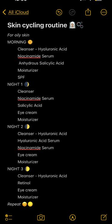 Skin Care Routine By Andrea Skincare Routine With Niacinamide, Skincare Steps With Retinol, Skin Care Routine Niacinamide, Skincare Cycling Routine, Skin Cycling Routine For Acne, Niacinamide Routine, Products For Pores, La Roche Posay Skincare Routine, Niacinamide The Ordinary