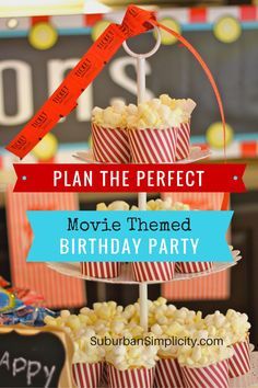 Plan the perfect kid Birthday party with these tips and tricks. Boys and girls love this fun and creative movie-themed birthday party idea.  Most of the decorations came from the dollar store! Kids Movie Party, Movie Theatre Birthday Party, Movie Themed Birthday Party, Movie Theater Party, Movie Theme Birthday Party, Backyard Movie Party, Movie Night For Kids, Movie Night Birthday, Night Birthday Party