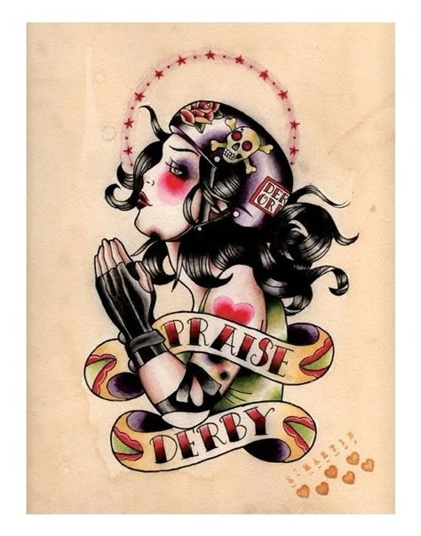 Love this print..ordered to frame and hang Roller Derby Tattoo, Angelique Houtkamp, Roller Derby Art, Tattoo Pierna, Roller Derby Girls, Derby Skates, Roller Derby Skates, Talk Derby To Me, Derby Girl