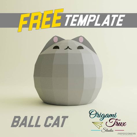 Papercraft Templates Printables, Origami Templates, 3d Templates, Origami Ball, Papercraft Printable, Papercraft Templates, Paper Toy, Paper Animals, 3d Paper Crafts