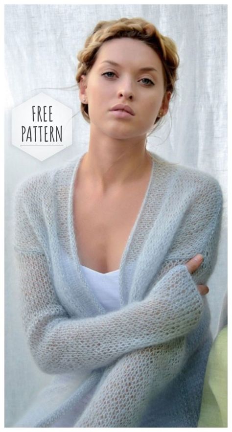 WAVE CARDIGAN FREE PATTERN Mohair Sweater Pattern, Knitting Jacket, Cardigan Free Pattern, Cardigan Verde, Mohair Sweater Knit, Knitting Patterns Free Sweater, Knit Cardigan Pattern, Mohair Knit, Mohair Cardigan