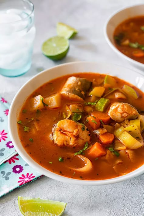 Talipia Soup Recipes, Mexican Seafood Recipes Authentic, Spanish Seafood Soup, Catfish Soup Mexican, Spanish Fish Soup, Fish Caldo Recipe, Fish Soup Mexican, Fish And Shrimp Soup Mexican, Best Fish Soup Recipe