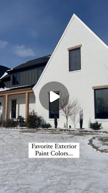 Tiffany Hager | Myrusticmodernhome on Instagram: "Most asked question… exterior paint colors! My favorite white is @sherwinwilliams pure white and I love the contrast of Iron Ore! 🤍🖤 #exterior #exteriorpainting #exteriorpaint #blackandwhitehome #myrusticmodernhome" Alabaster Iron Ore Exterior, Iron Ore And White Exterior, Alabaster White And Iron Ore Exterior, Shoji White And Iron Ore Exterior, Iron Ore And Shoji White, Shoji White Sherwin Williams Exterior, Iron Ore Exterior, White Home Exterior, White Exterior Paint