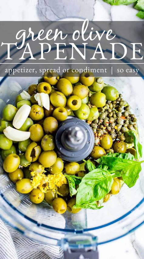 Best Olive Tapenade Recipe, Greek Olive Tapenade Recipe, Green Olive Tapenade Recipe, Antipasto Tapenade, Greek Olive Tapenade, Olive Topinad, Tapenade Recipe Olive, Appetizer Recipes For Bbq, Olive Tepanade Recipe