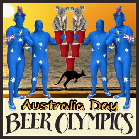 SAN FRANCISCO AUSTRALIA DAY BEER OLYMPICS PARTY! Saturday, JANUARY 25, 2014, 5PM at Cosmo Lounge! FREE Food, $2 Beers, Triple J's HOTTEST 100, Aussie Games! Free entry with a drink purchase and RSVP: http://australia-day-party-san-francisco.eventbrite.com/ Beer Olympics Party, Triple J Hottest 100, Australia Day Party, Sausage Sizzle, Beer Olympic, Olympics Party, Beer Olympics, Cheap Beer, Olympic Party