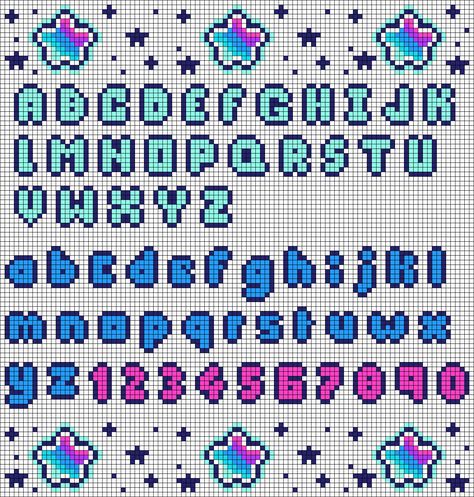 Alpha pattern #178451 | BraceletBook Perler Bead Alphabet Patterns, Perler Alphabet, Perler Bead Letters, Pixel Art Alphabet, Pixel Art Letters, Pixel Text, Bead Letters, Alpha Letter, Abc Patterns