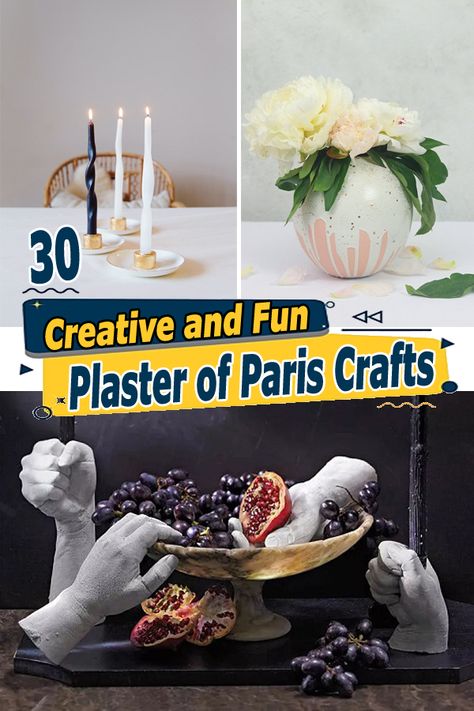 Take inspiration from these creative Plaster of Paris Crafts ideas and create one-of-a-kind masterpieces today! Plaster Of Paris Art Projects, Plaster Christmas Decorations, Plaster Frames Diy, Plaster Of Paris Candle Holder, Diy With Plaster Of Paris, Modrock Ideas, Plaster Of Paris Crafts Ideas Diy, Plaster Molds Diy, Plaster Crafts Ideas