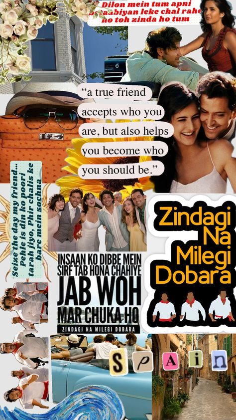 Zindagi na Milegi dobara 💕 #znmd #spain #bachelorstrip #travelmoodboard #spain #katrinakaif #farhanakhtar #abhaydeol #hrithikroshan #kalkikoechlin #feelgood #bollywood #bollywoodedit Znmd Quotes Words, Zindagi Na Milegi Dobara, Abhay Deol, Kalki Koechlin, Bollywood Memes, Doodle Quotes, Desi Jokes, Vintage Bedroom Decor, Bollywood Funny