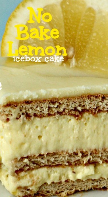 Eclair Cakes, Lemon Ice Box Cake, Lemon Icebox Cake, Ice Box Cakes, Icebox Desserts, No Bake Lemon, Ice Box Cake, Icebox Cakes, Icebox Cake Recipes