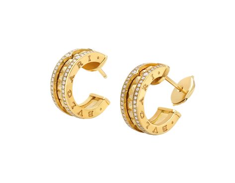 B.zero1 Earrings 357918 | BVLGARI Fancy Necklace, 18k Gold Earrings, Cartier Jewelry, Yellow Gold Earrings, Jewelry Lookbook, Yellow Gold Earring, Style Accessories, Gold Design, Cairo