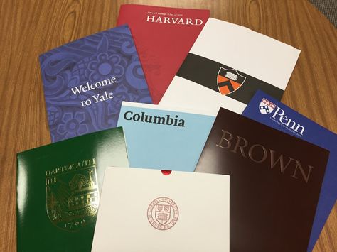 Ivy League Admissions Folders Harvard Yale Dartmouth Princeton Penn Cornell Columbia Brown University Inspiration, Ivy League Colleges, Harvard Yale, Ivy League Schools, College Acceptance, College Motivation, College Board, Dream College, Academic Motivation