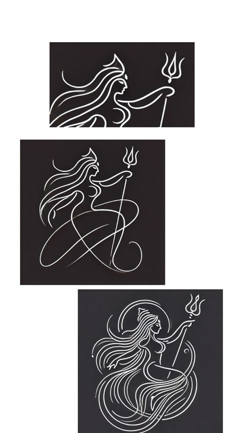 Durga Abstract, Devi Tattoo, Durga Tattoo, Abstract Line Drawing, Ma Durga, Abstract Lines, Line Drawing, Body Art, Tattoo Ideas