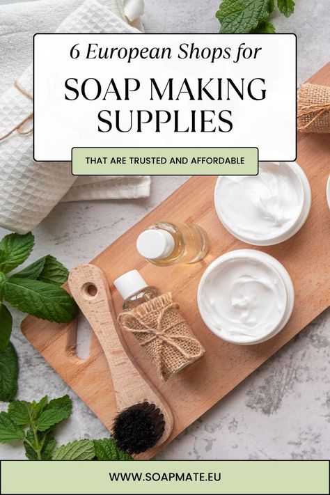 Discover the 6 best shops in Europe for affordable and high-quality soap making supplies! From molds to natural ingredients, find everything you need to make your own soaps. Perfect for beginners and small businesses! #SoapMaking #DIYSoap #NaturalSkincare #SoapMakingSupplies #HandmadeSoap #SoapMakingForBeginners Diy Soap Making For Beginners, Soap Making For Beginners, Beeswax Soap, Soap Design Ideas, Soap Making Process, Natural Skincare Recipes, Soap Making Kits, Diy Skin Care Routine, Handmade Skincare