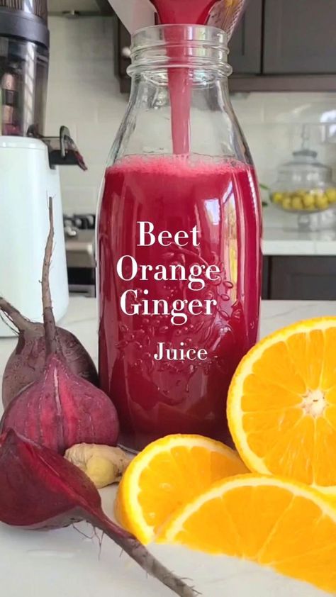 Beet Orange & Ginger Juice . Fresh Beet Juice! Healing And Detoxifying . Liver Detox Juice #smoothie #smoothierecipes #juicerecipe #healthyjuice #detoxjuice #beetjuice #orangejuice #gingerjuice #cleansejuice #liverdetoxjuice #weightlossjuice Orange Ginger Juice, Liver Detox Juice, Beets Smoothie Recipes, Detoxifying Liver, Health Shots, Beet Juice Recipe, Fresh Juice Recipes, Easy Juice Recipes, Healthy Juicer Recipes