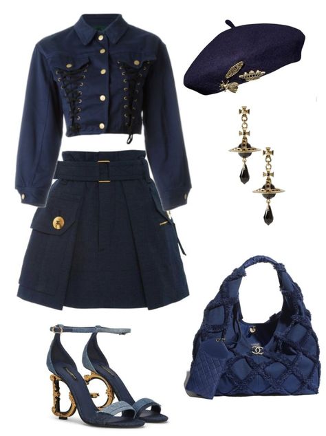 Vivienne Westwood Outfit Inspiration, Navy Blue Winter Outfit, Navy Blue Fashion Aesthetic, Dark Vivienne Westwood Aesthetic, Gucci Dress Outfit, Vivienne Westwood Outfit Ideas, Navy Blue Outfit Aesthetic, Vivienne Westwood Dark Aesthetic, Vivienne Westwood Inspired Outfit