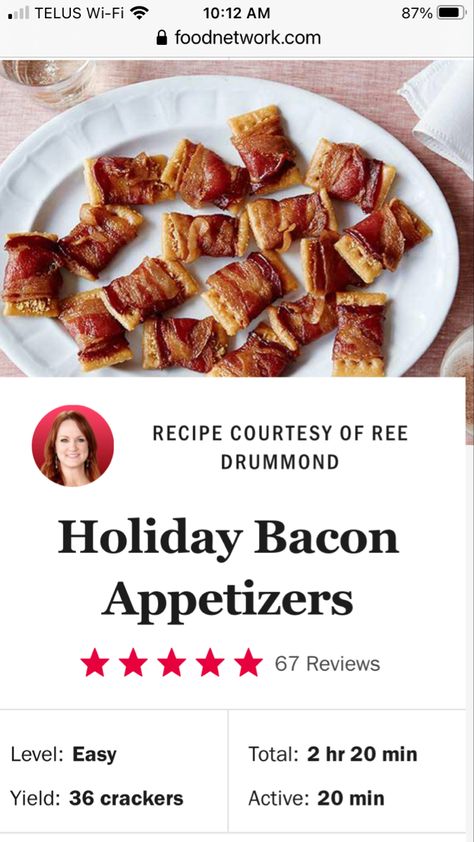 Holiday Bacon Appetizers, Pioneer Woman Appetizers, Bacon Treats, Bacon Cracker, Bacon Recipes Appetizers, Crackers Appetizers, Ree Drummond Recipes, Holiday Appetizers Recipes, Bacon Appetizers