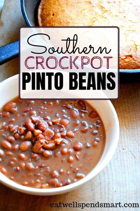 Crockpot Pinto Beans, Dinner Recipes For Two Crockpot, Cheap Easy Dinner Recipes, Easy Dinner Recipes For Two, Southern Comfort Food, Comfort Food Southern, Dinner Recipes For Two, Recipes For Two, Dinner Recipes Crockpot