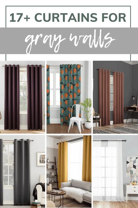 Curtains That Go With Gray Walls Living Room, Gray Walls White Curtains, Gray Wall Curtains Ideas, Curtains That Go With Grey Carpet, Curtain Colours For Grey Walls, Curtains On Grey Walls Living Rooms, Curtain Ideas For Grey Living Room, Living Room Curtains Grey Walls, Light Gray Curtains Living Room