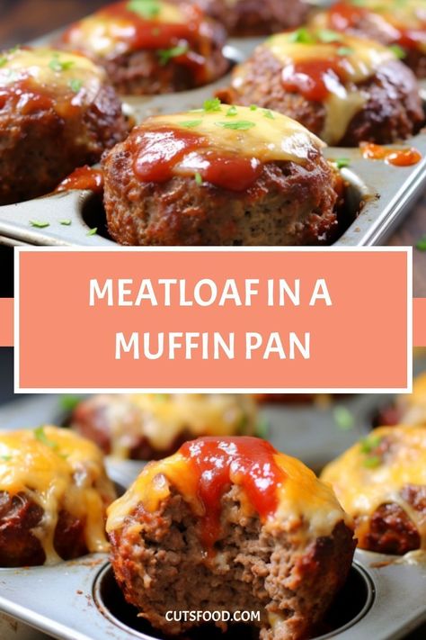 MEATLOAF IN A MUFFIN PAN Muffin Cup Meatloaf, Muffin Pan Meatloaf Recipes, Muffin Tin Meatloaf, Meatloaf Cups, Meatloaf Muffins Recipe, Mini Meatloaf Muffins, Mini Meatloaf Recipes, Mini Meatloaf, Mini Meatloafs