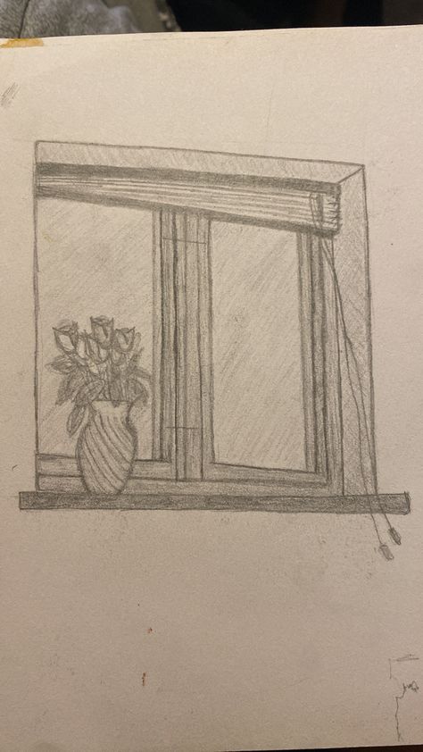 Windowsill Drawing, My Sketchbook, Pencil Sketch, Window Sill, Crayon, Pencil, Sketch, Drawings, Flowers