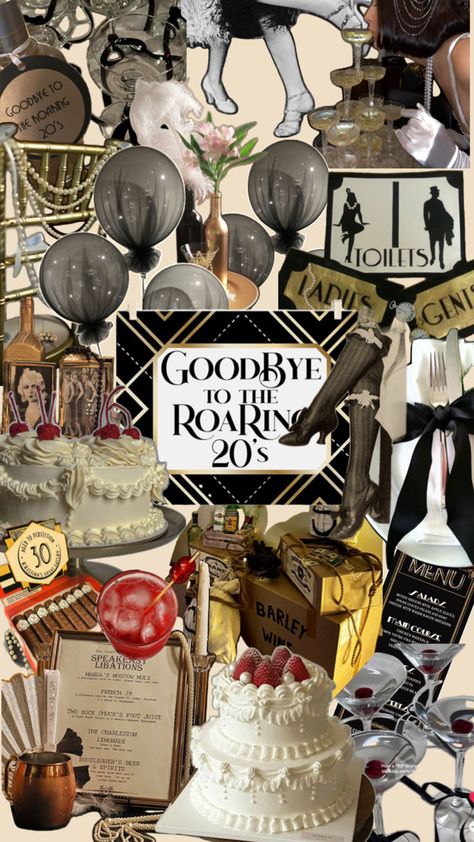 Roaring 30s Party, 30th Birthday Roaring 20s Theme, 30th Birthday Gatsby Theme, Speakeasy 30th Birthday, 25th Birthday Themes For Her Decoration, Flapper 30th Birthday, 1920 Birthday Cake, End Of Roaring 20s Party 30th Birthday, 30s Theme Party