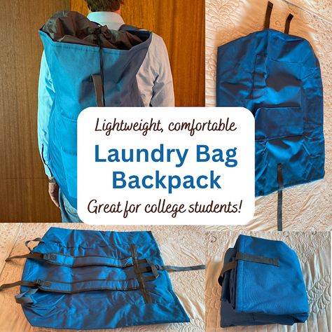 Diy Laundry Bag Tutorials, Sew A Laundry Bag, Laundry Bag Backpack, Laundry Bag For Traveling, Keto Gift, Travel Laundry Bag, Diy Backpack, Best Dentist, Diy Laundry